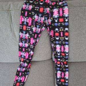 Athleta Leggings with Pink and Blue Pattern XS